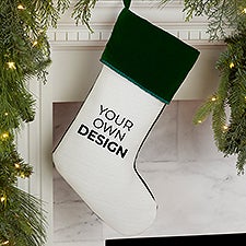 Design Your Own Personalized Green Cuff Christmas Stocking  - 34060