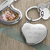 Personalized Photo Locket Key Ring - Mom's Heart Design - 3419