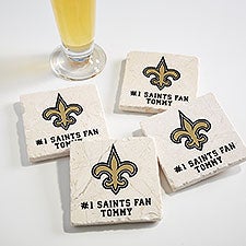 NFL New Orleans Saints Personalized Tumbled Stone Coaster Set  - 34629