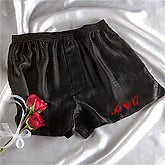 Personalized Silk Boxer Shorts - Embroidered Initials - 3468