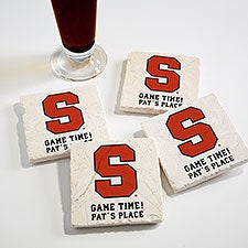 NCAA Syracuse Orange Personalized Tumbled Stone Coaster Set  - 34687