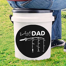 Personalized Fishing Bucket Seat - Hooked On Dad - 34935