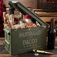 Worlds Best Husband and Daddy Personalized Ammo Box - 34964