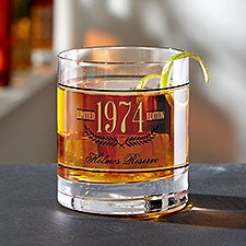 Luigi Bormioli Aged To Perfection Personalized Birthday Whiskey Glass - 35538
