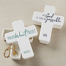 Spiritual Quotes Personalized Cross Box  - 35914