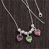 Custom Birthstone Heart Pendant Necklace for Mom and Grandma - 3659D