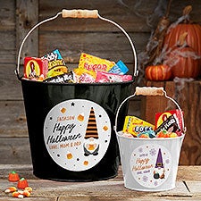 Halloween Gnome Personalized Halloween Treat Bucket  - 36719