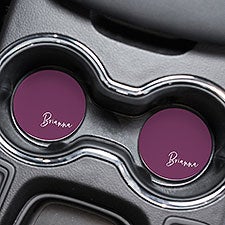 Trendy Script Name Personalized Car Coaster Set - 36999