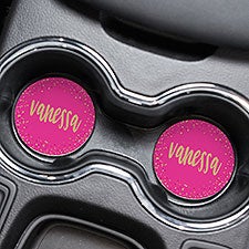 Sparkling Name Personalized Car Coaster Set - 37001