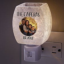 Family Photo Message Personalized Frosted Night Light  - 37129