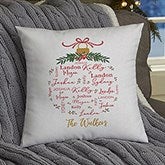 Merry Family Personalized Christmas Throw Pillow  - 37152