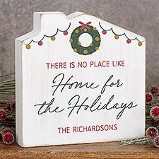 Personalized House Shelf Block - Christmas Cottage  - 37163