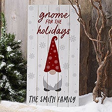 Personalized Standing Wood Sign - Christmas Gnome - 37215