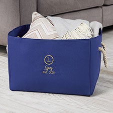 Laurel Monogram Embroidered Storage Tote  - 37740