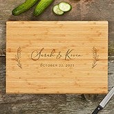 Elegant Couple Personalized Wedding Bamboo Cutting Boards  - 37834