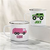 Construction & Monster Trucks Personalized Kids Enamel Mug  - 38424