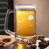 Personalized Glass Beer Mugs - Cold One Design - 3887