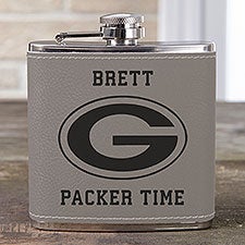 NFL Green Bay Packers Leatherette Personalized Flask  - 38932