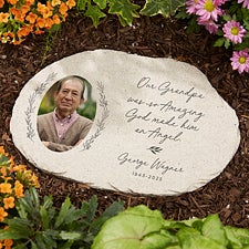 So Amazing God Made An Angel Personalized Photo Round Garden Stone  - 39024