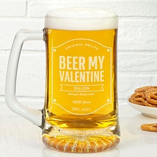 Beer My Valentine 25oz. Engraved Beer Mug - 39132