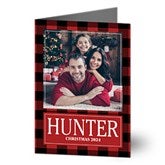 Custom Pattern Personalized Photo Christmas Card  - 39598