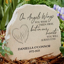 On Angels Wings Personalized Standing Garden Stone  - 40113