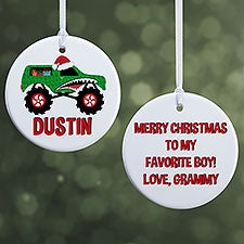 Construction  Monster Truck Personalized Ornament  - 40311