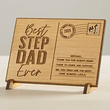 Personalized Wood Postcard - Best Step Dad - 40464