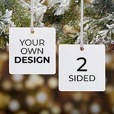 Design Your Own Personalized Square Ornament - 2 Sided Metal  - 40484