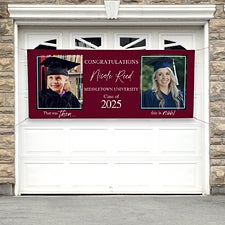 Then  Now Graduate Personalized Banner  - 40541