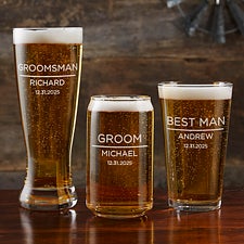 The Groomsman Wedding Engraved Beer Glass Collection  - 40751