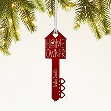 Home Owners Personalized Wood Key Ornament - 40857