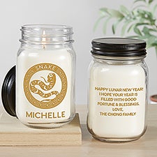 Lunar New Year Personalized Farmhouse Candle Jar  - 40905