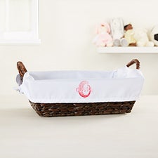 Ombre Initial Embroidered Basket Liner  - 40917
