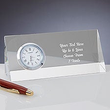 Engraved Message Crystal Desk Clock - 40988