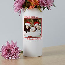 Personalized Christmas Photo White Vase - Picture Perfect - 41080