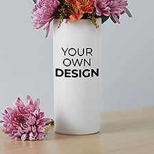 Design Your Own Personalized White Flower Vase  - 41095