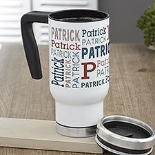 Repeating Name Personalized 14 oz. Commuter Travel Mug  - 41125