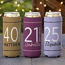 Birthday Bash Personalized Slim Can Cooler - 41783