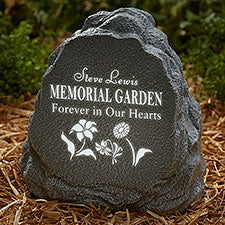Memorial Garden Personalized LED Outdoor Garden Stone  - 41796