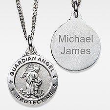 Personalized Baby Guardian Angel Childrens Pendant - 42291