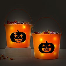 Jack-o-Lantern Personalized Halloween Light Up Treat Bucket - 42338