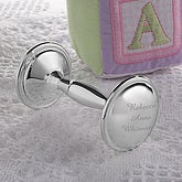 engraved baby rattle