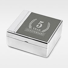 Corporate Engraved Silver and Gunmetal Keepsake Box  - 43019