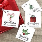 Watercolor Christmas Icons Personalized Gift Tags - 43070