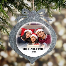 Merry  Bright Photo Personalized Galvanized Metal Ornament  - 43130