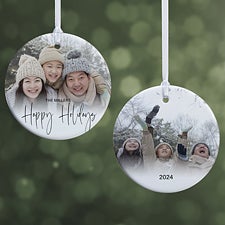 Script Family Photo Personalized Ornament  - 43214