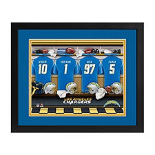 Los Angeles Chargers NFL Personalized Locker Room Print - 43359D