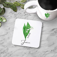 Birth Month Flower Personalized Coaster - 43548