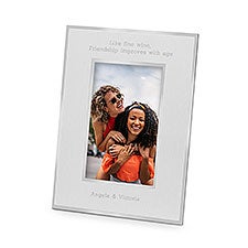 Engraved Friends Silver Uptown 4x6 Picture Frame- Vertical/Portrait